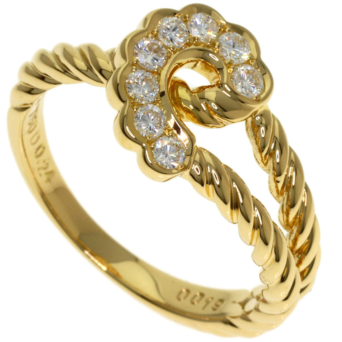 POLA Diamond Ring K18 Yellow Gold Ladies [Used]