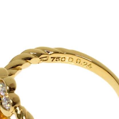 POLA Diamond Ring K18 Yellow Gold Ladies [Used]