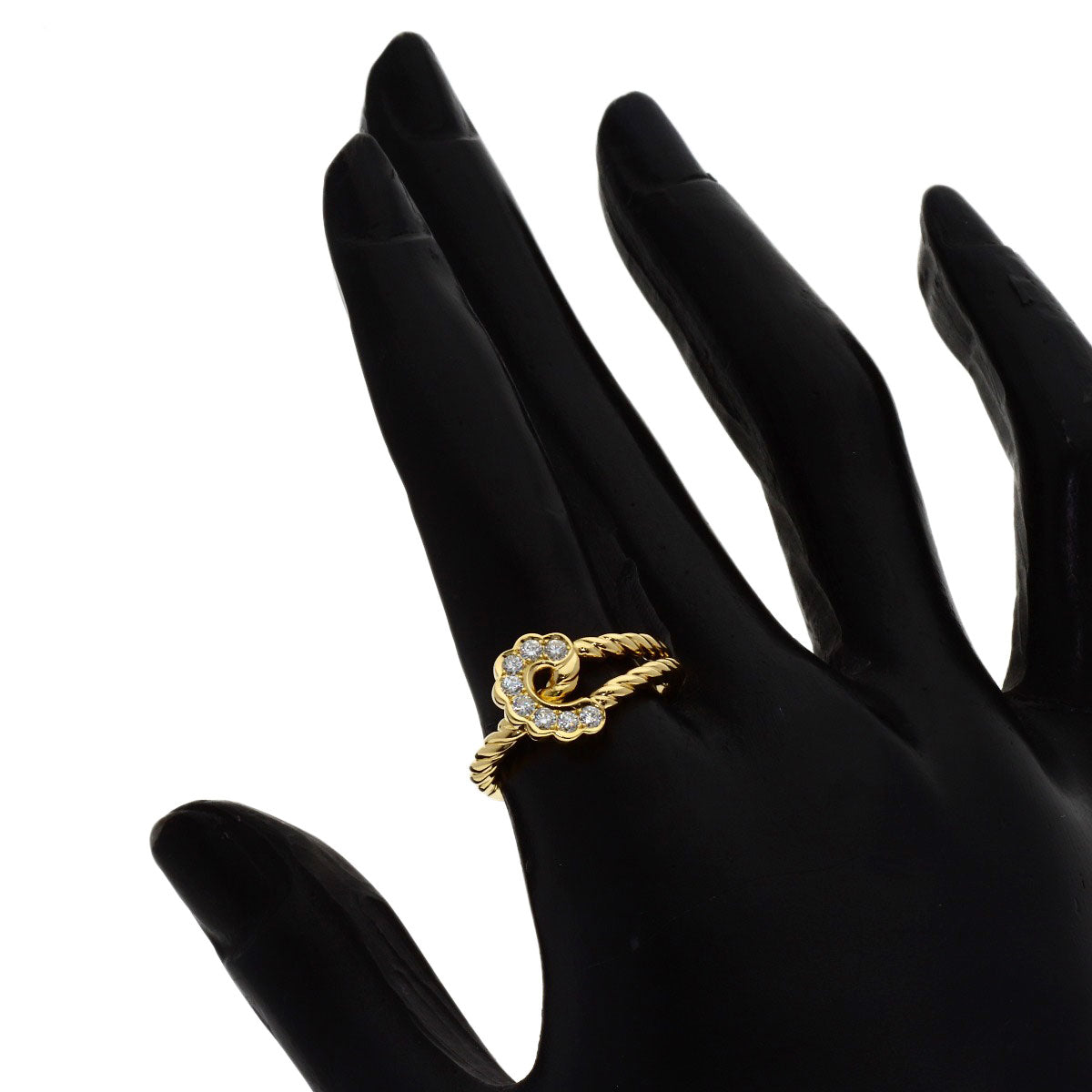 POLA Diamond Ring K18 Yellow Gold Ladies [Used]