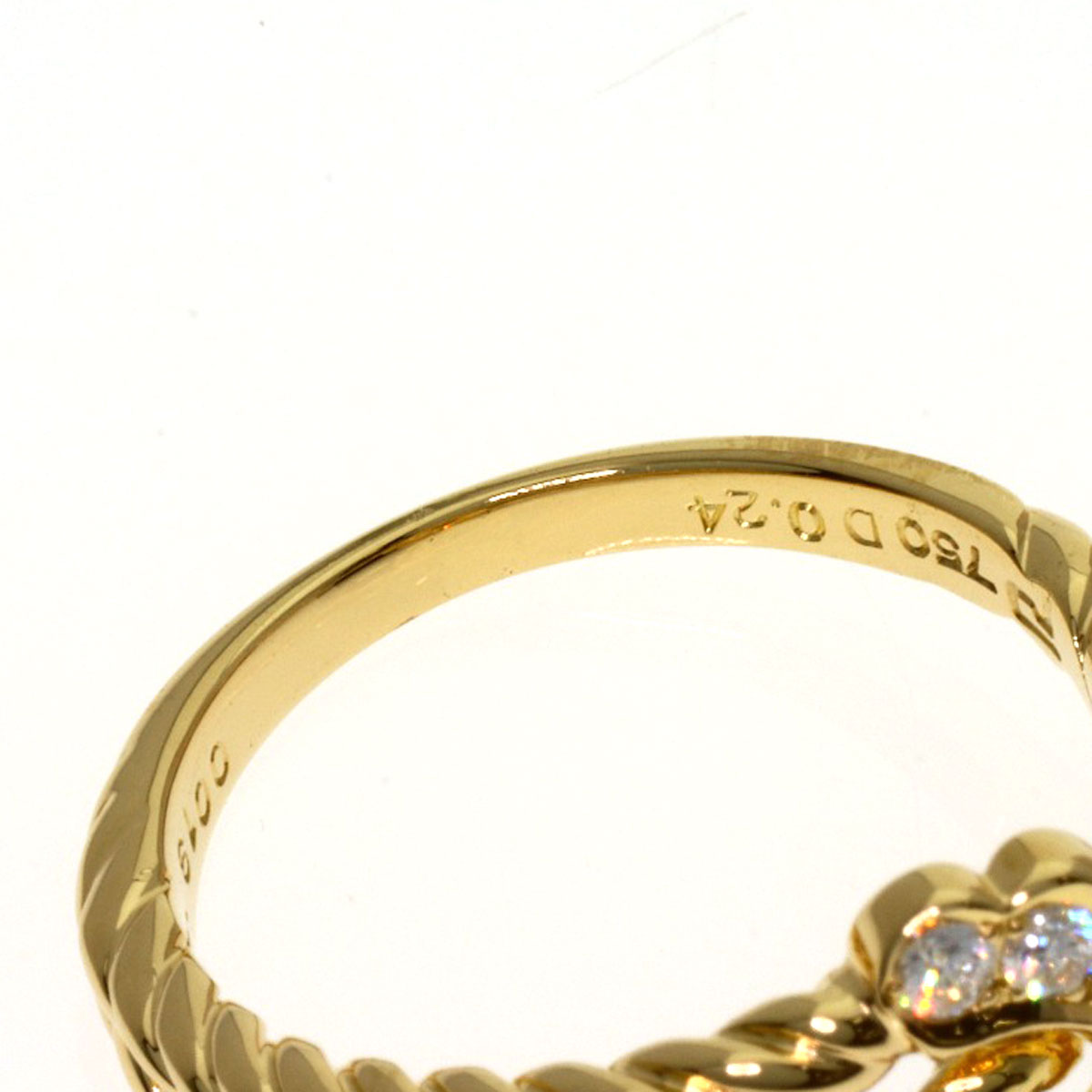 POLA Diamond Ring K18 Yellow Gold Ladies [Used]