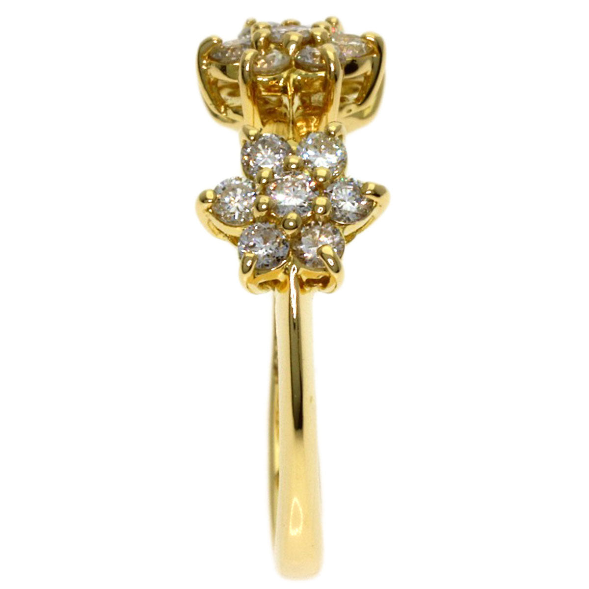 Ponte Vecchio Diamond Ring K18 Yellow Gold Ladies [Used]