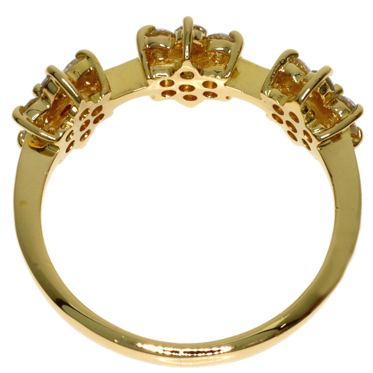 Ponte Vecchio Diamond Ring K18 Yellow Gold Ladies [Used]
