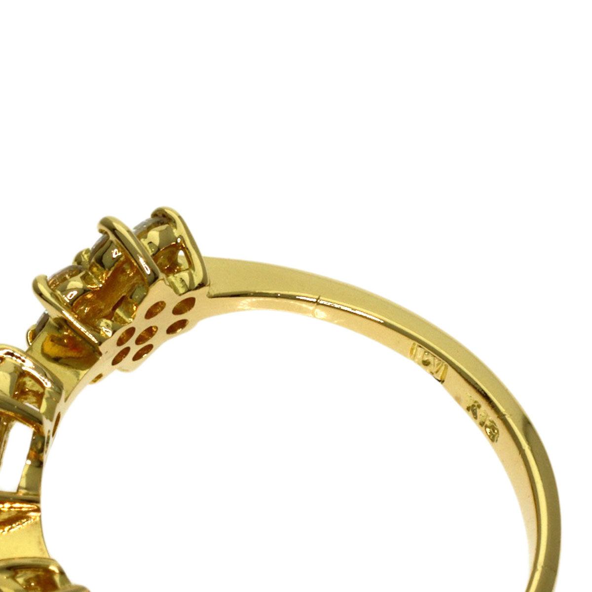 Ponte Vecchio Diamond Ring K18 Yellow Gold Ladies [Used]