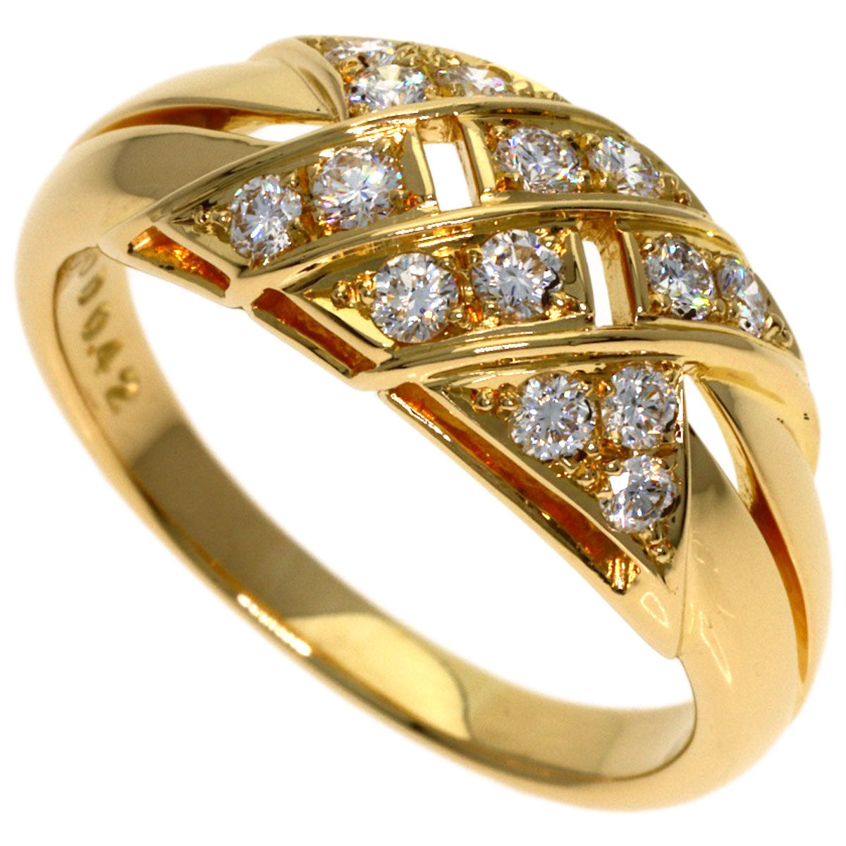 POLA Diamond Ring K18 Yellow Gold Ladies [Used]