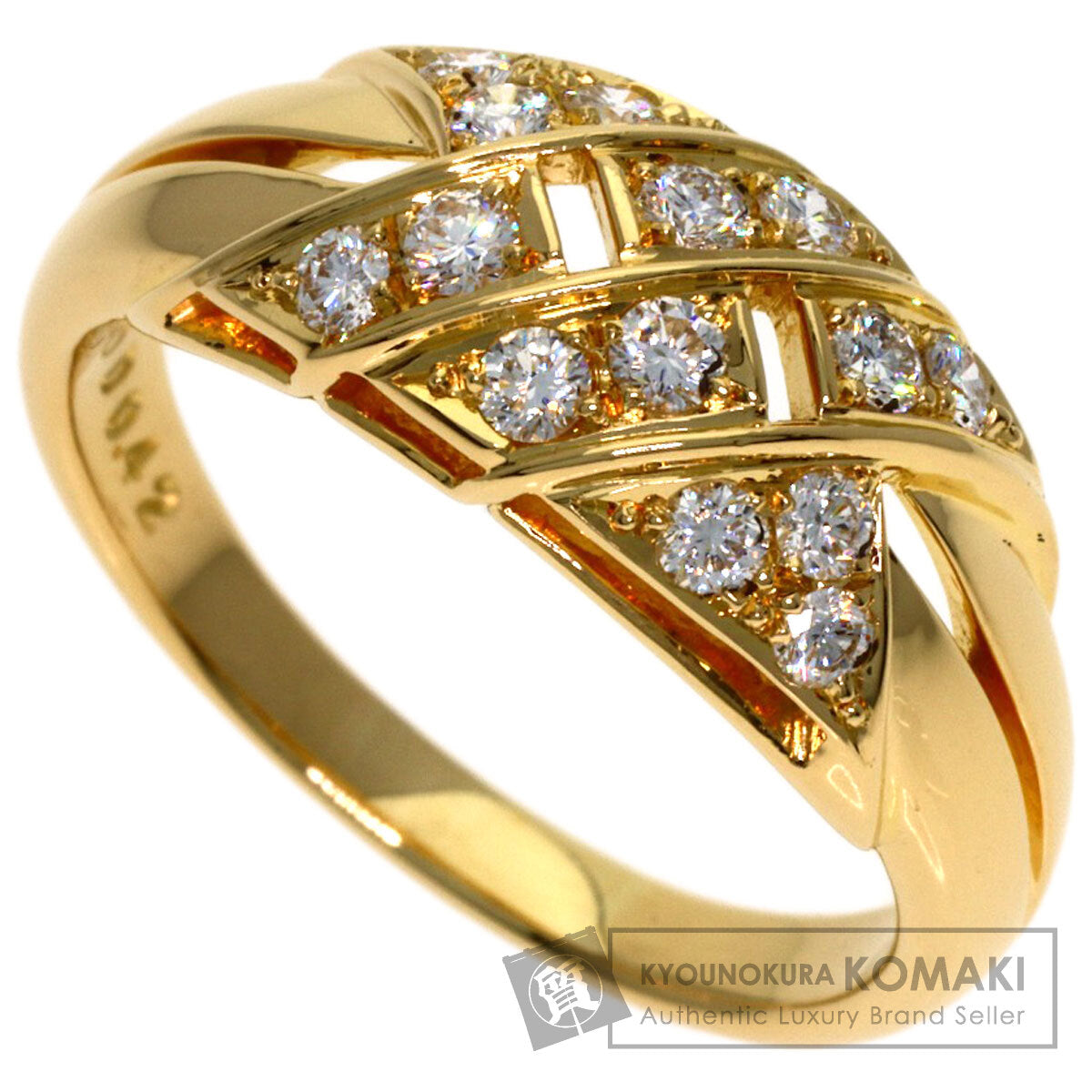 POLA Diamond Ring K18 Yellow Gold Ladies [Used]