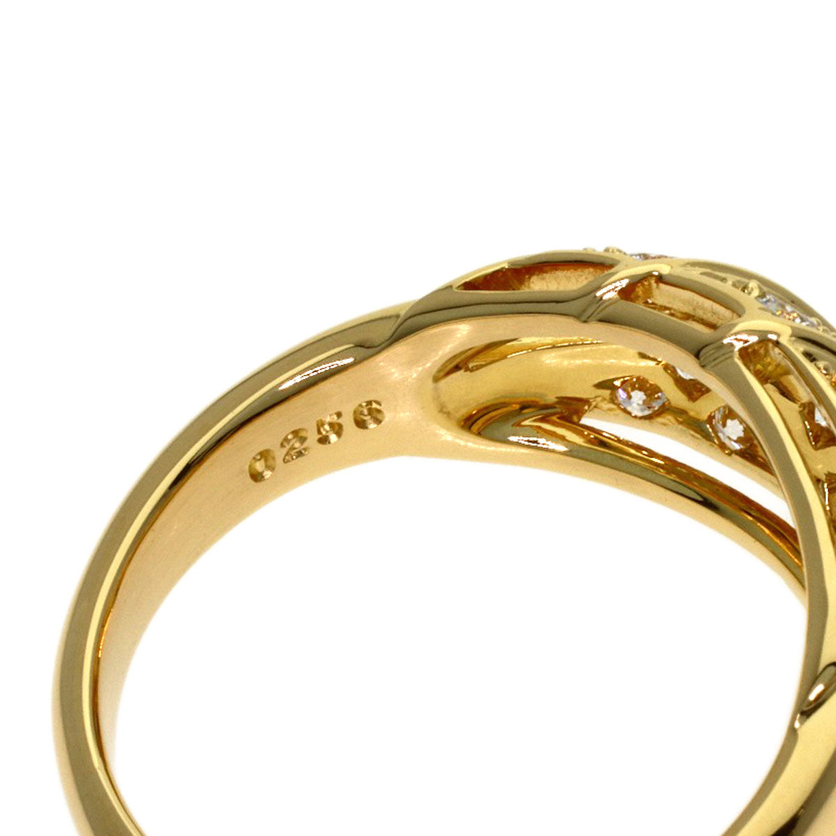 POLA Diamond Ring K18 Yellow Gold Ladies [Used]