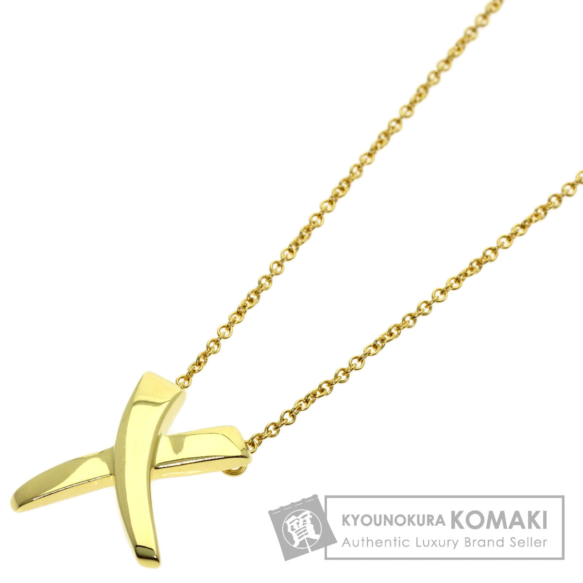 TIFFANY&Co. kiss Necklace K18 Yellow Gold Ladies [Used]