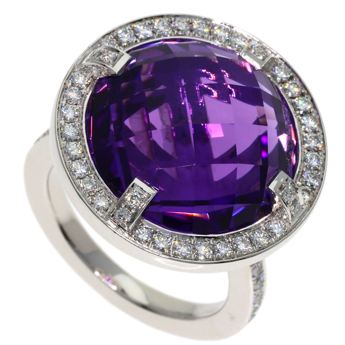 Chaumet Attrape-Moore Amethyst Diamond #48 Ring K18 White Gold Ladies [Used]