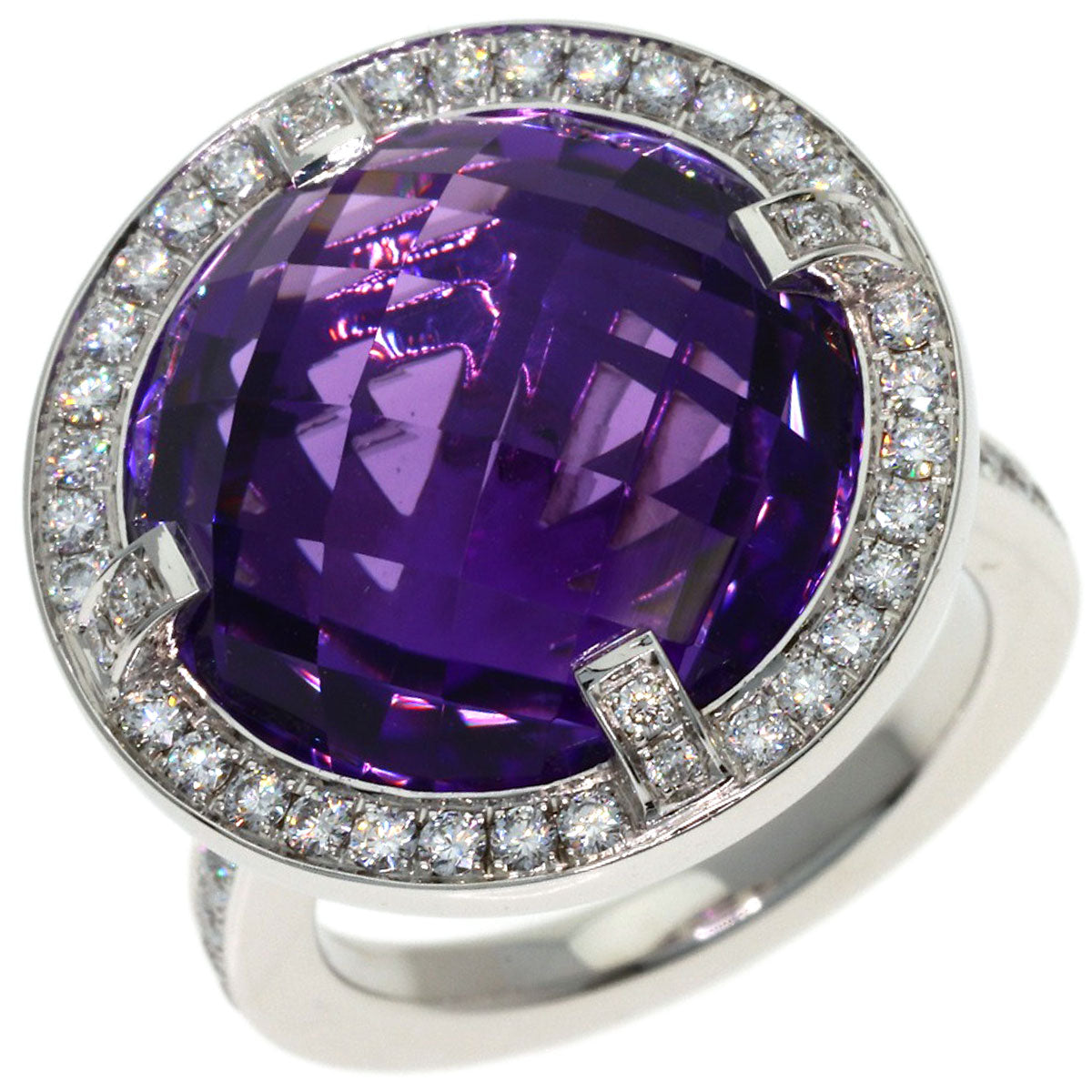 Chaumet Attrape-Moore Amethyst Diamond #48 Ring K18 White Gold Ladies [Used]
