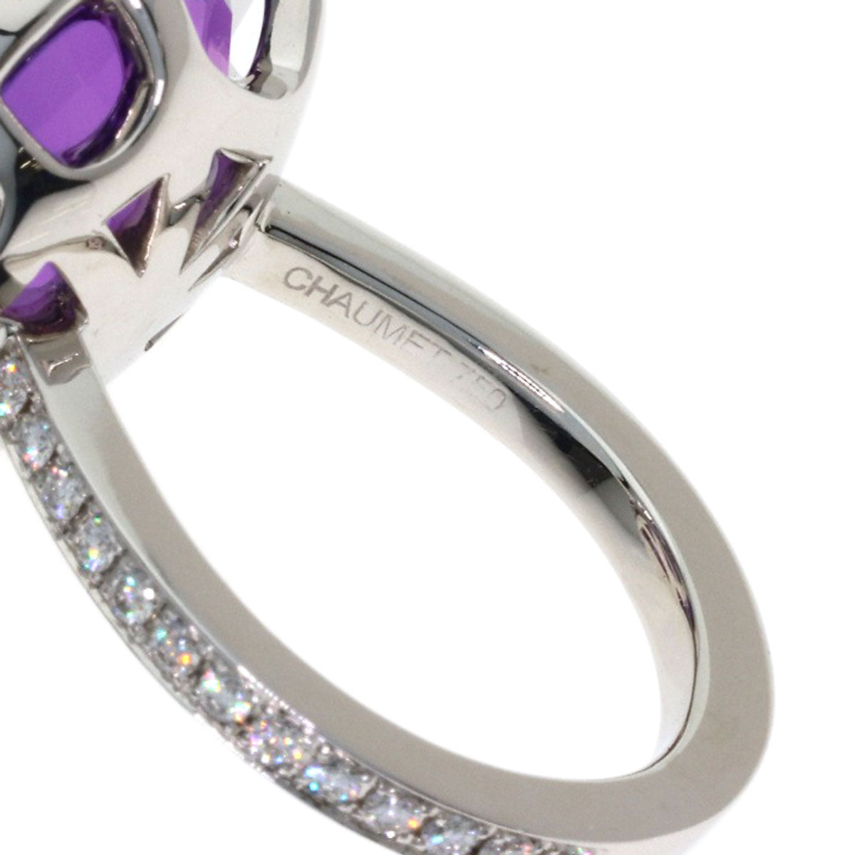 Chaumet Attrape-Moore Amethyst Diamond #48 Ring K18 White Gold Ladies [Used]