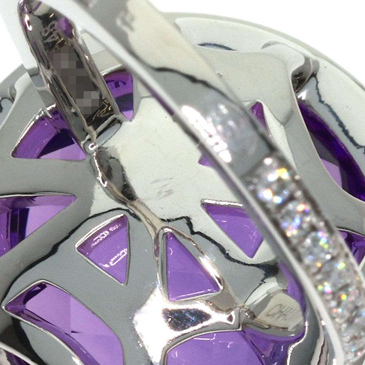 Chaumet Attrape-Moore Amethyst Diamond #48 Ring K18 White Gold Ladies [Used]