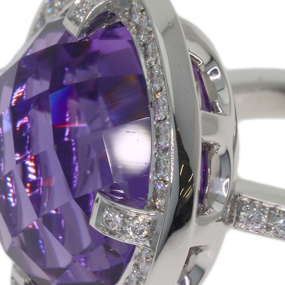 Chaumet Attrape-Moore Amethyst Diamond #48 Ring K18 White Gold Ladies [Used]