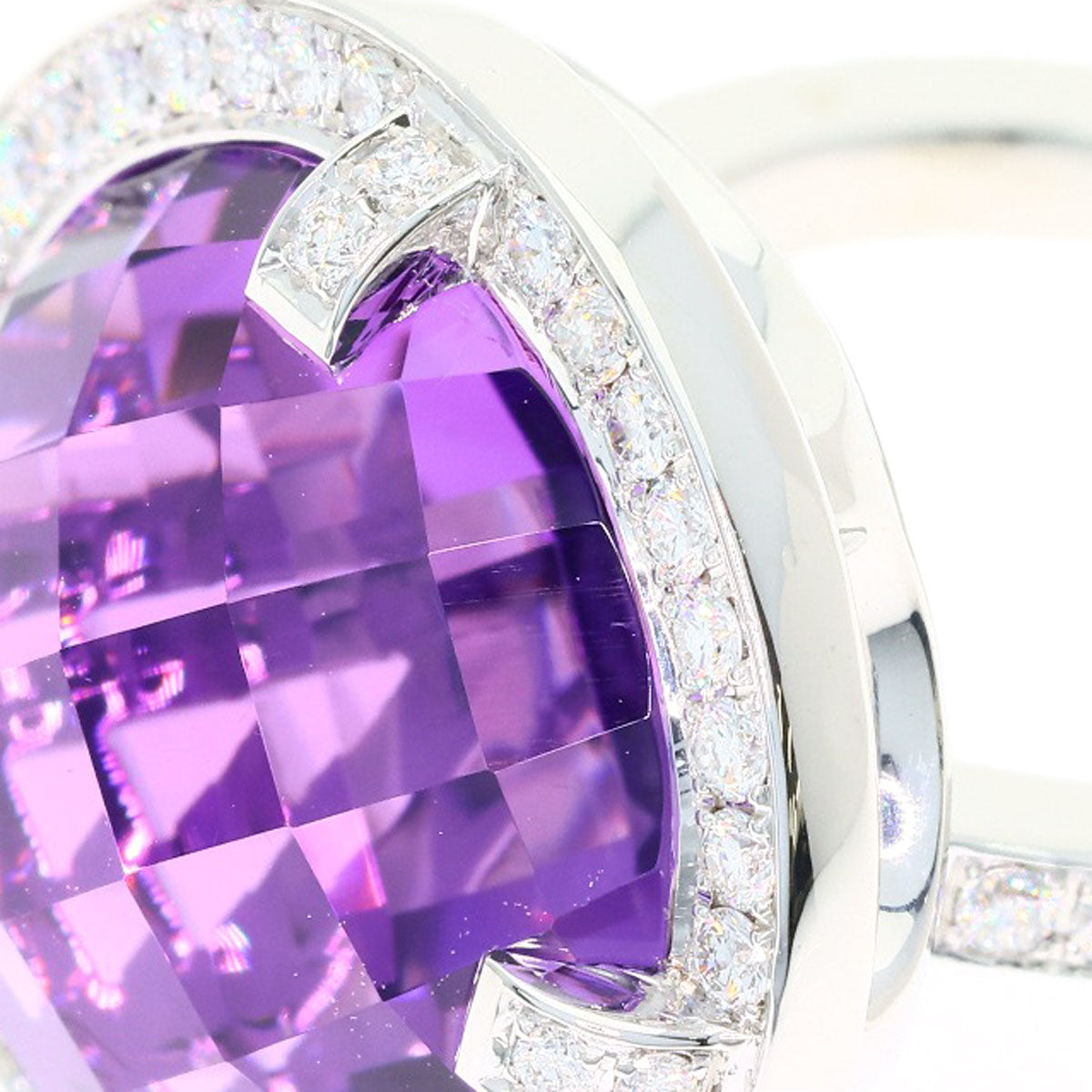 Chaumet Attrape-Moore Amethyst Diamond #48 Ring K18 White Gold Ladies [Used]