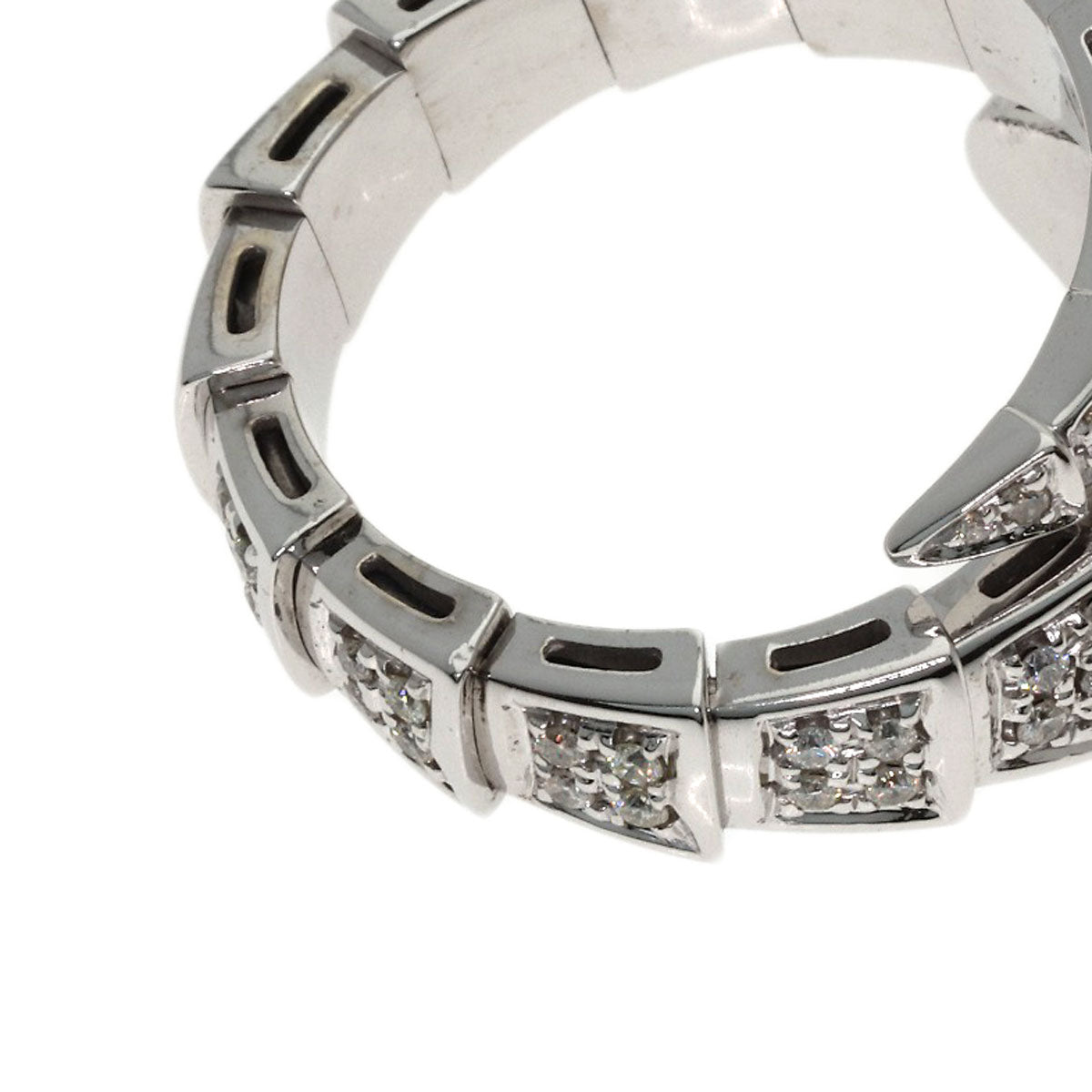 BVLGARI Serpenti Viper Diamond M Ring K18 White Gold Ladies [Used]