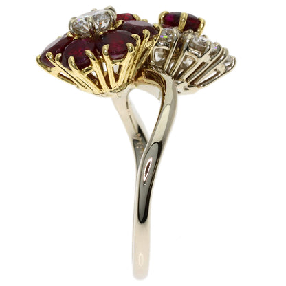 Van Cleef & Arpels De Fleurette Ruby Diamond Ring K18 White Gold 18K Yellow GoldLadies [Used]