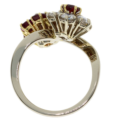 Van Cleef & Arpels De Fleurette Ruby Diamond Ring K18 White Gold 18K Yellow GoldLadies [Used]