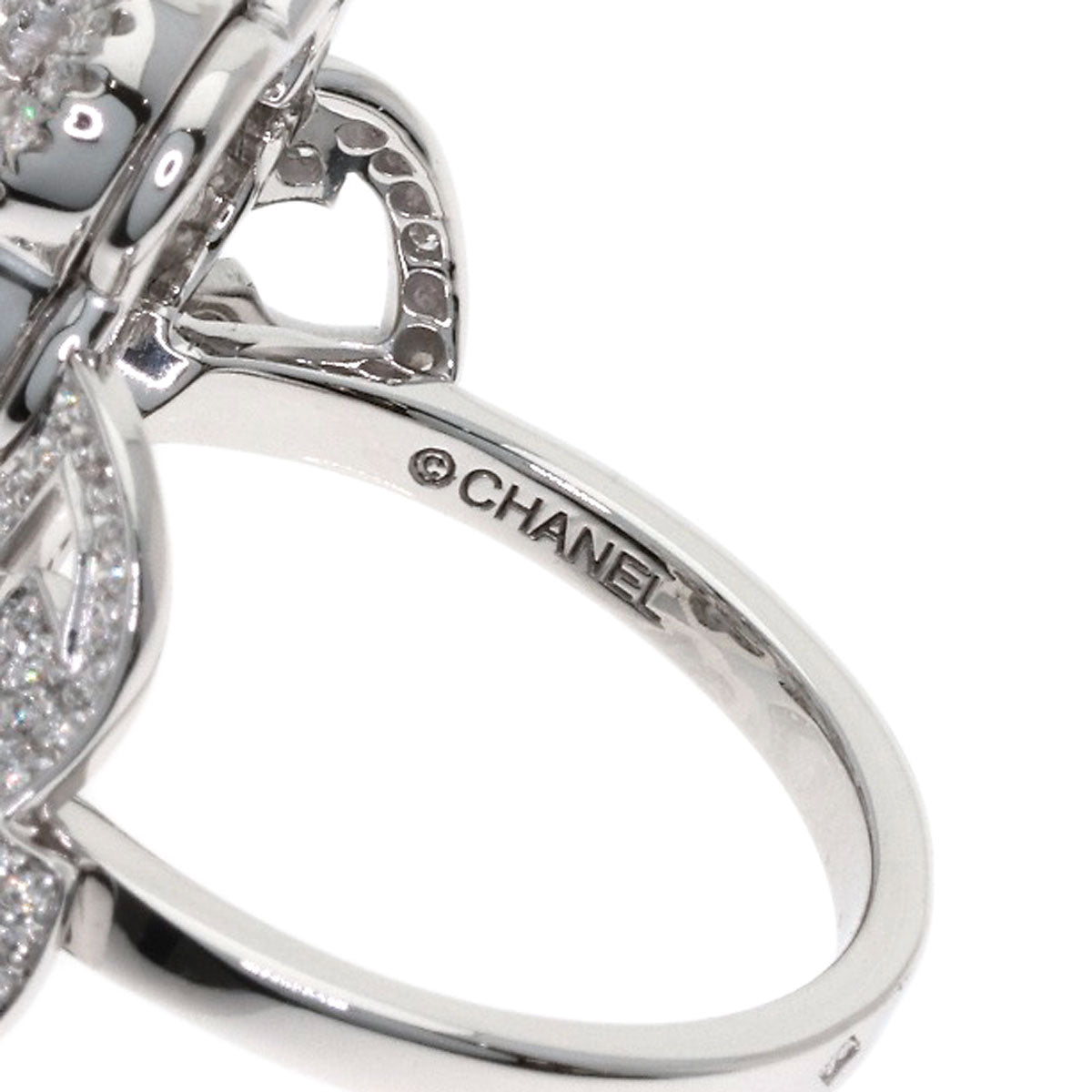 CHANEL Camellia Diamond #53 Ring K18 White Gold Ladies [Used]