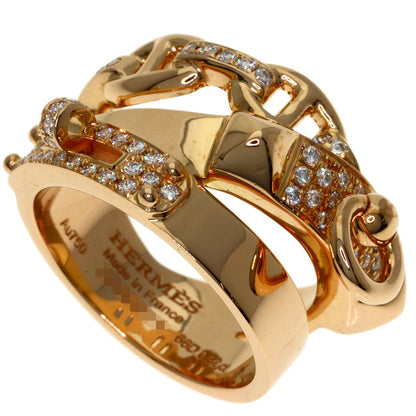 HERMES Alshimi GM Diamond #49 Ring K18 Pink Gold Ladies [Used]