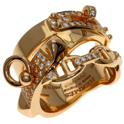 HERMES Alshimi GM Diamond #49 Ring K18 Pink Gold Ladies [Used]