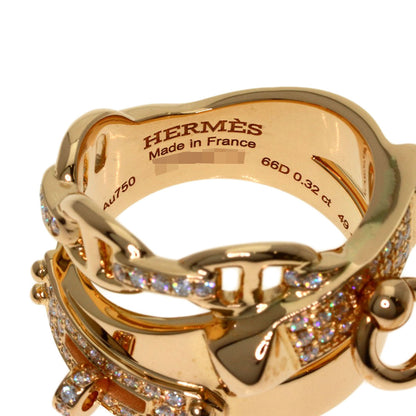 HERMES Alshimi GM Diamond #49 Ring K18 Pink Gold Ladies [Used]