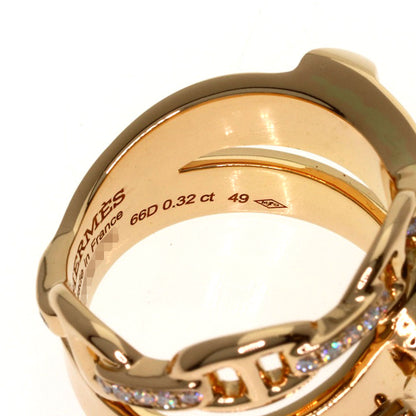 HERMES Alshimi GM Diamond #49 Ring K18 Pink Gold Ladies [Used]