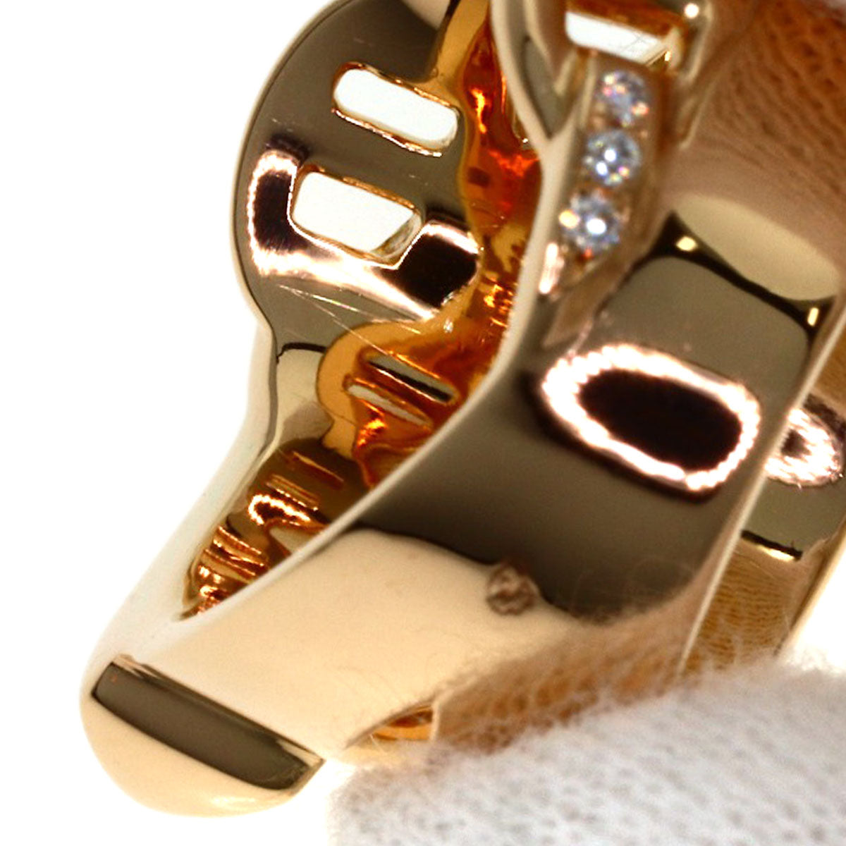HERMES Alshimi GM Diamond #49 Ring K18 Pink Gold Ladies [Used]