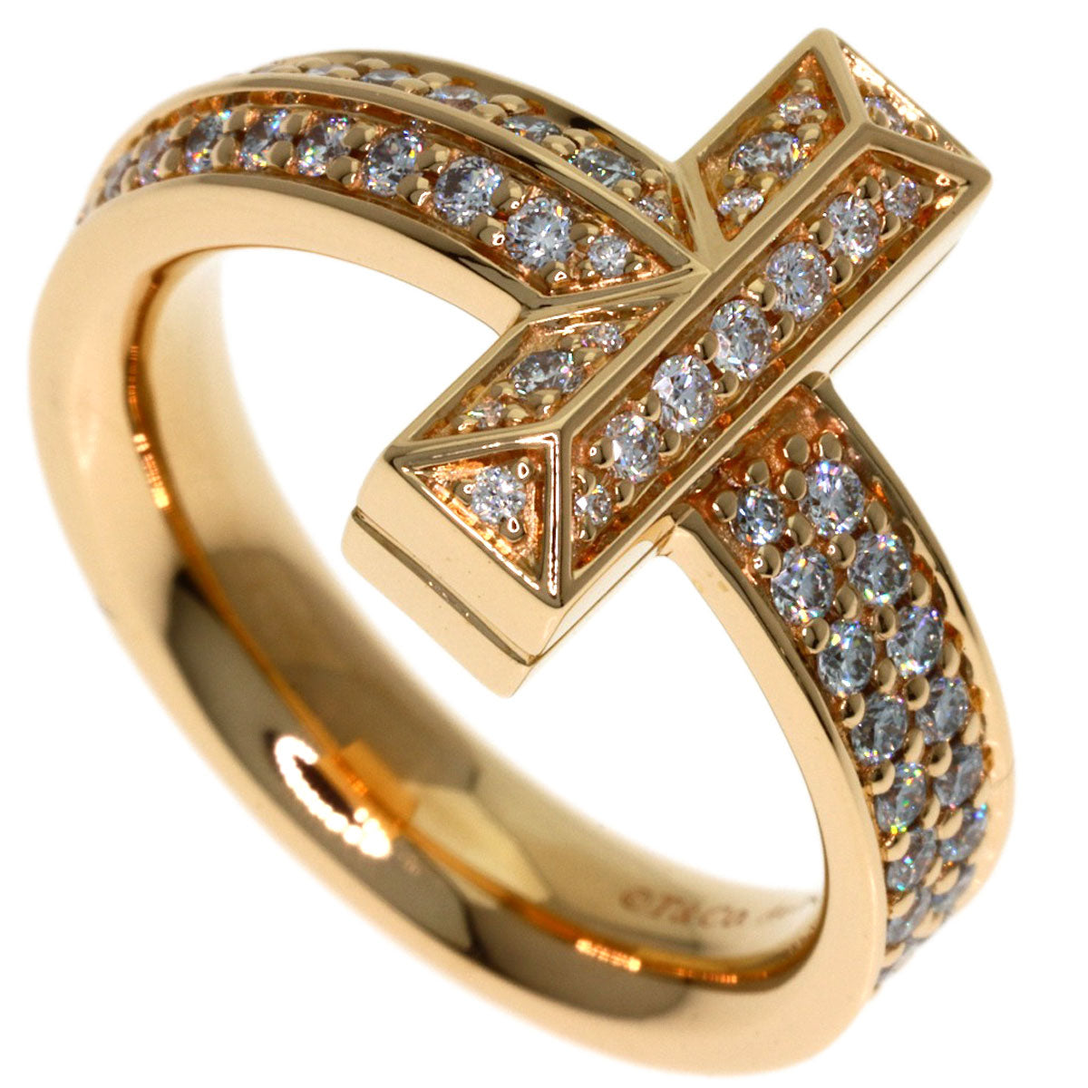 TIFFANY&Co. T-One Diamond Ring K18 Pink Gold Ladies [Used]