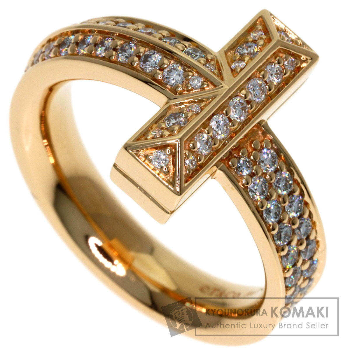 TIFFANY&Co. T-One Diamond Ring K18 Pink Gold Ladies [Used]