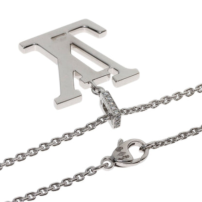 LOUIS VUITTON Pendant GM Diamond Necklace K18 White Gold Ladies [Used]
