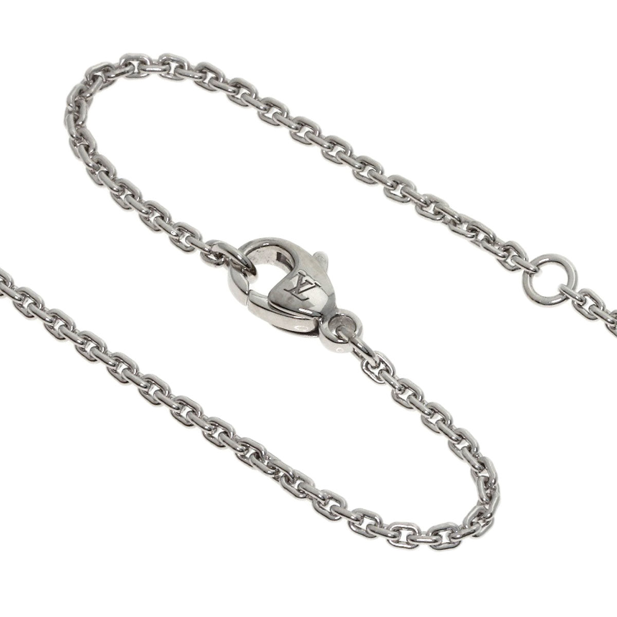 LOUIS VUITTON Pendant GM Diamond Necklace K18 White Gold Ladies [Used]