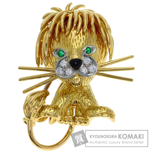 Van Cleef & Arpels Lucky Animals Lion Motif Brooch K18 Yellow Gold Ladies [Used]