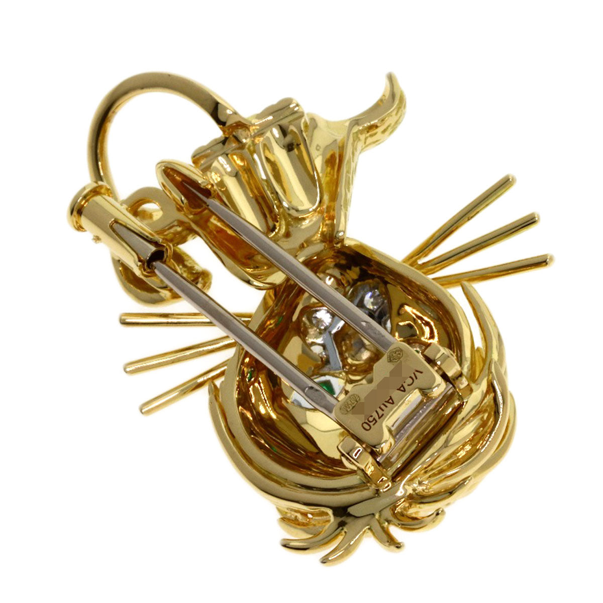 Van Cleef & Arpels Lucky Animals Lion Motif Brooch K18 Yellow Gold Ladies [Used]