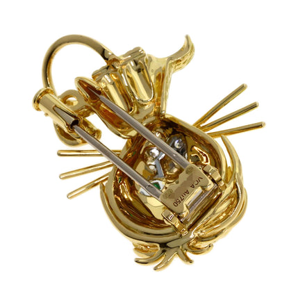 Van Cleef & Arpels Lucky Animals Lion Motif Brooch K18 Yellow Gold Ladies [Used]
