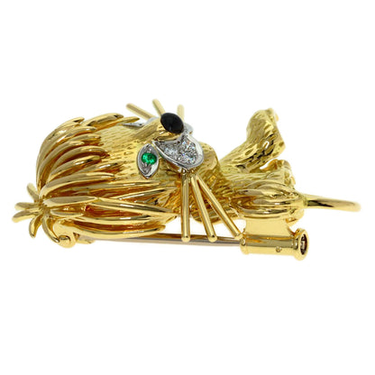 Van Cleef & Arpels Lucky Animals Lion Motif Brooch K18 Yellow Gold Ladies [Used]