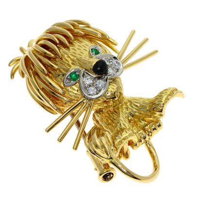 Van Cleef & Arpels Lucky Animals Lion Motif Brooch K18 Yellow Gold Ladies [Used]