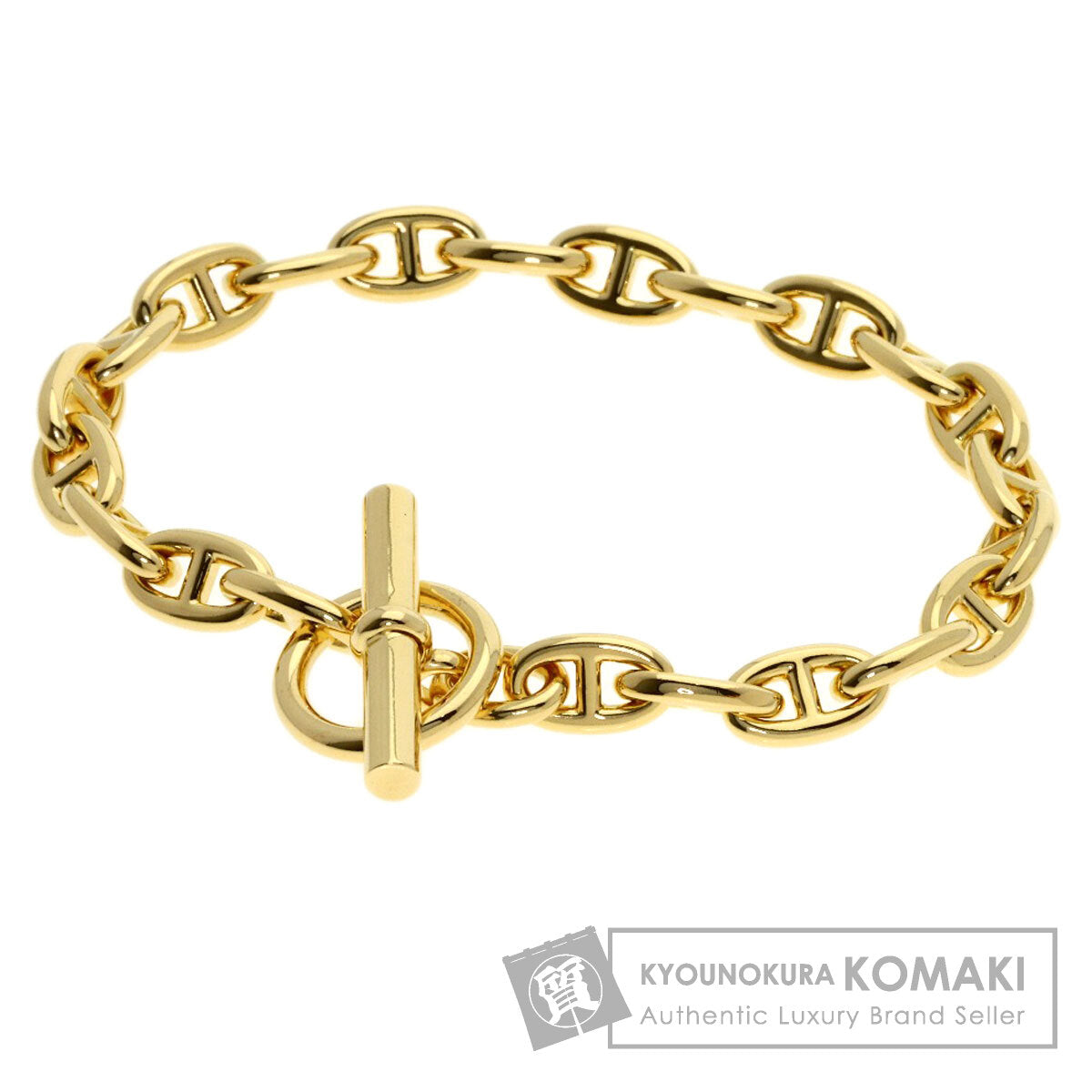 HERMES Shane Dunkle PPM 22 frames Bracelet K18 Yellow Gold Ladies [Used]