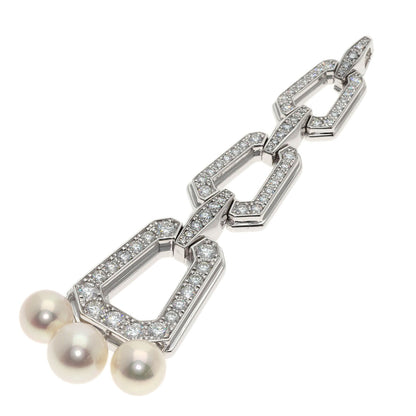 CARTIER Chandra Pearl Pearl Diamond Pendant top K18 White Gold Ladies [Used]