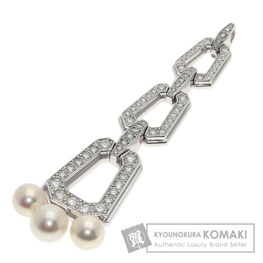 CARTIER Chandra Pearl Pearl Diamond Pendant top K18 White Gold Ladies [Used]