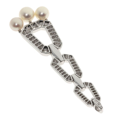 CARTIER Chandra Pearl Pearl Diamond Pendant top K18 White Gold Ladies [Used]