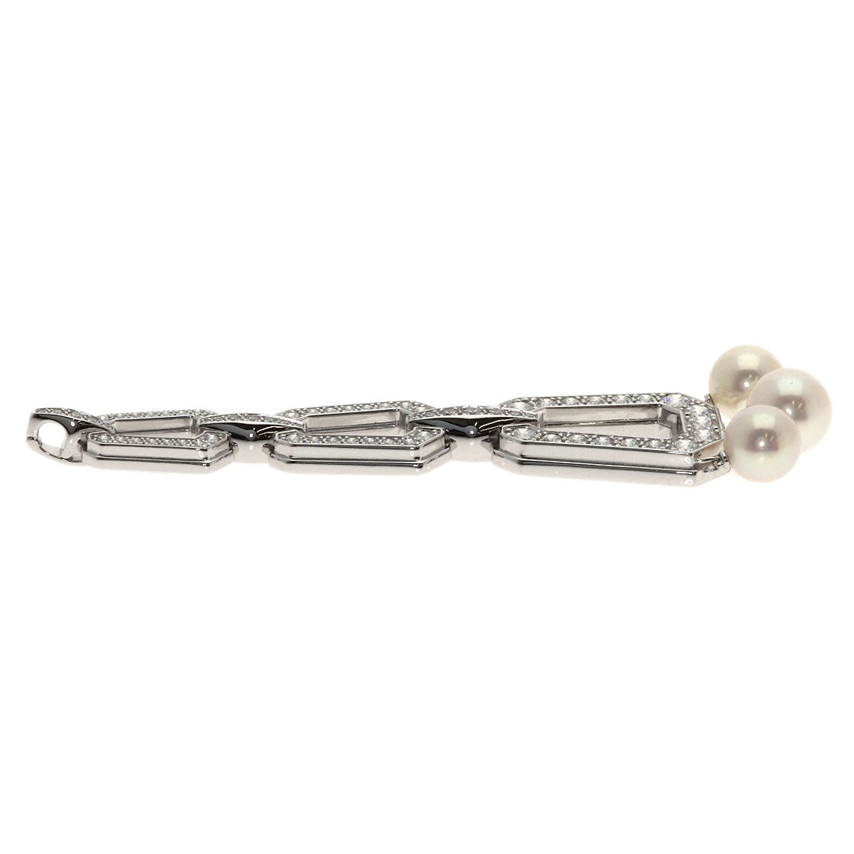 CARTIER Chandra Pearl Pearl Diamond Pendant top K18 White Gold Ladies [Used]