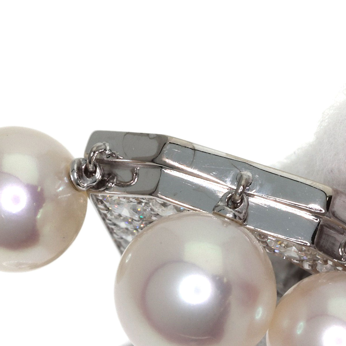 CARTIER Chandra Pearl Pearl Diamond Pendant top K18 White Gold Ladies [Used]