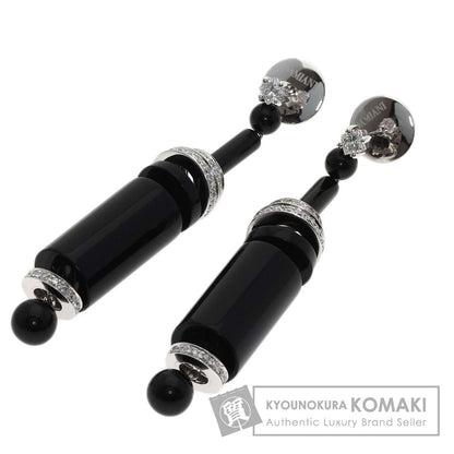 Damiani Onyx Diamond earring K18 White Gold Ladies [Used]