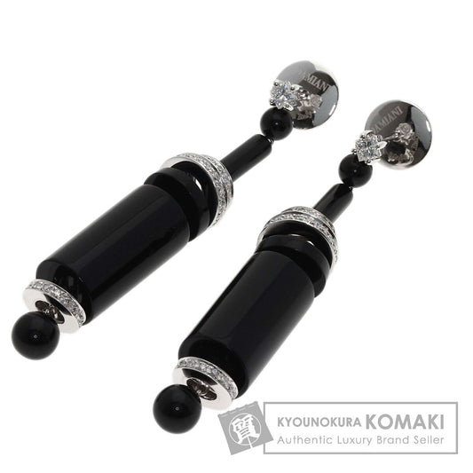 Damiani Onyx Diamond earring K18 White Gold Ladies [Used]
