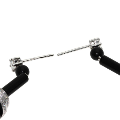 Damiani Onyx Diamond earring K18 White Gold Ladies [Used]