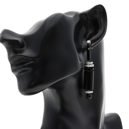 Damiani Onyx Diamond earring K18 White Gold Ladies [Used]