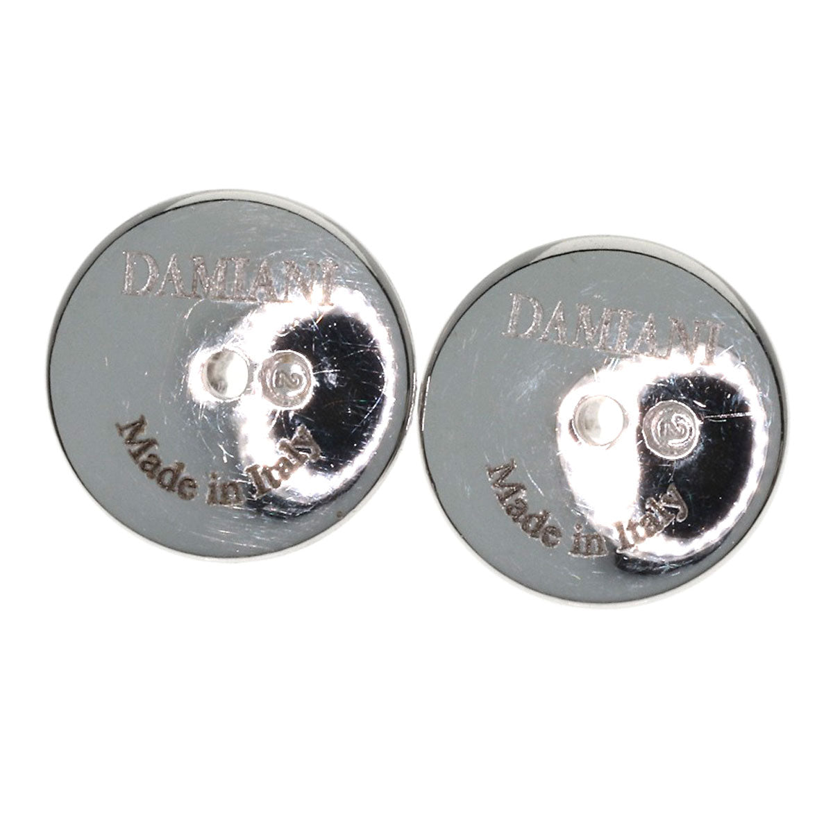 Damiani Onyx Diamond earring K18 White Gold Ladies [Used]