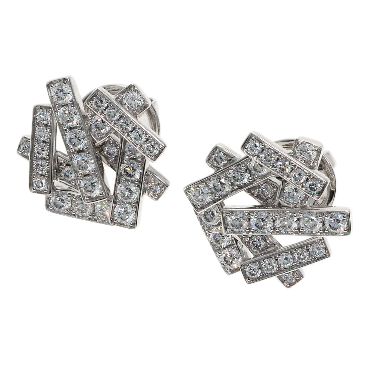 GRAFF Thread Diamond earring K18 White Gold Ladies [Used]