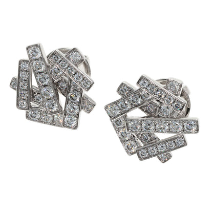 GRAFF Thread Diamond earring K18 White Gold Ladies [Used]
