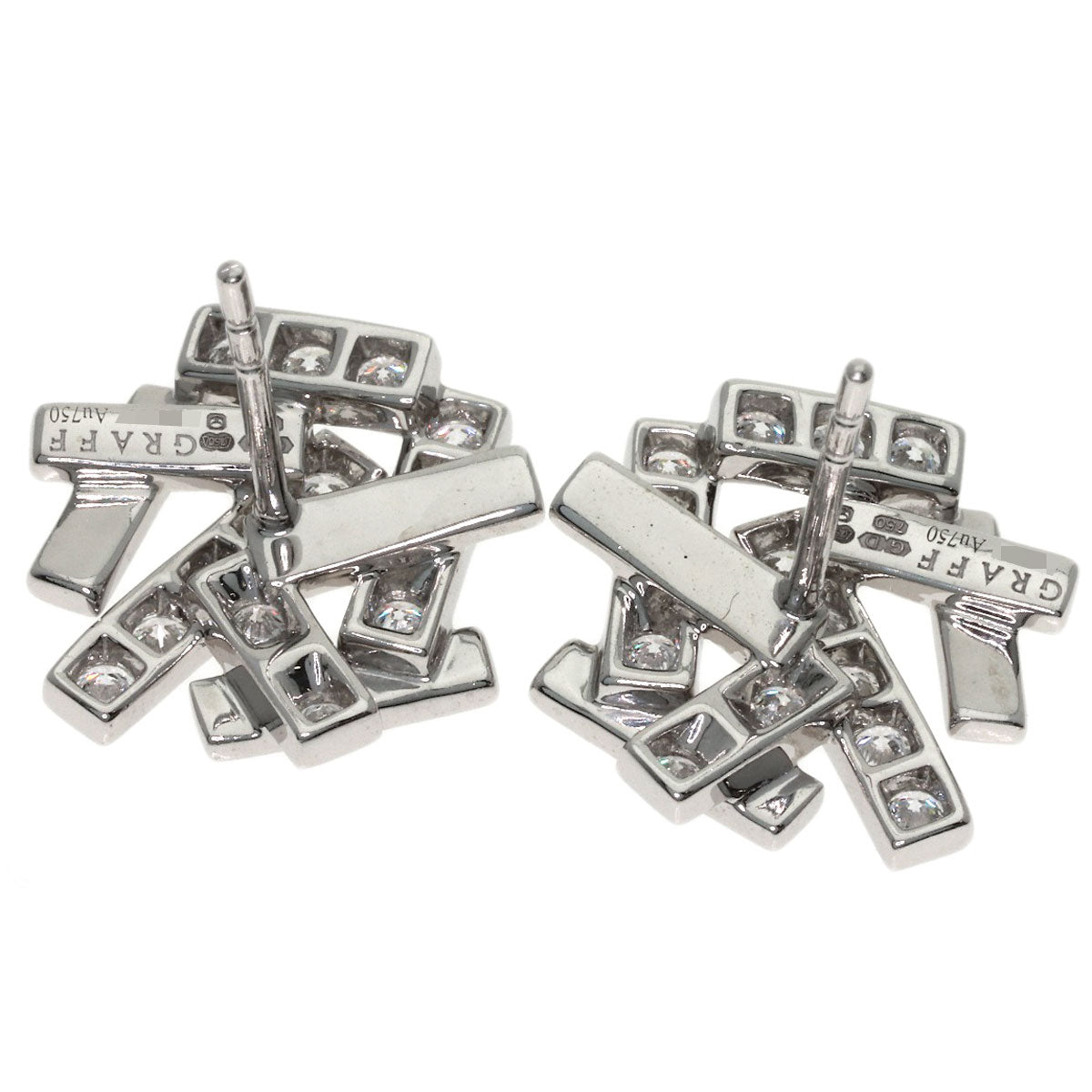 GRAFF Thread Diamond earring K18 White Gold Ladies [Used]
