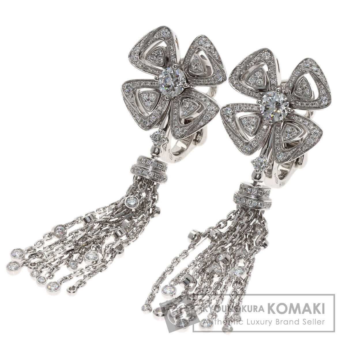 BVLGARI Fiorever Diamond earring K18 White Gold Ladies [Used]
